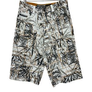 Pepe Jeans London 73 shorts 34 mens Y2K tropical baggy oversized bottoms graphic
